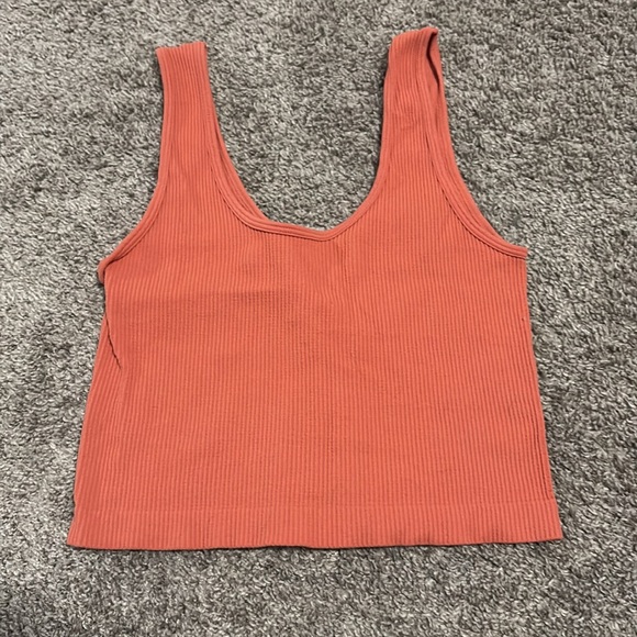 Essentials Vibrant Orange Ribbed Tank Top - Picture 3 of 4